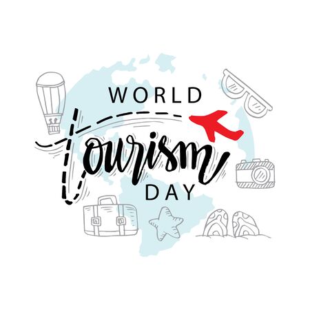 World Tourism Day. September 27.のイラスト素材