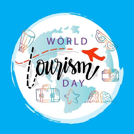 World Tourism Day. September 27.のイラスト素材
