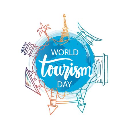 World Tourism Day. September 27.のイラスト素材