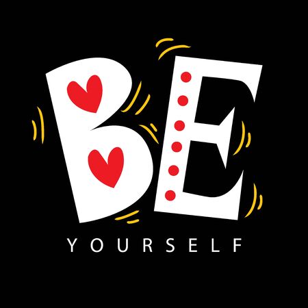 Be yourself. Inspirational quote posterのイラスト素材
