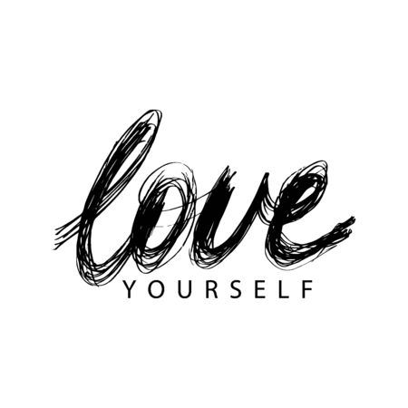 Love yourself slogan. Hand lettering.のイラスト素材