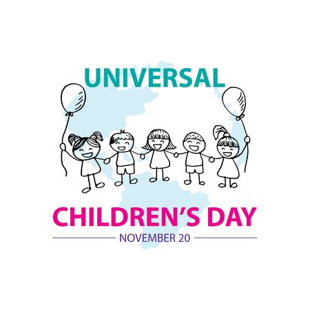 Universal Children's Day. November 20のイラスト素材