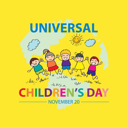 Universal Children's Day. November 20のイラスト素材