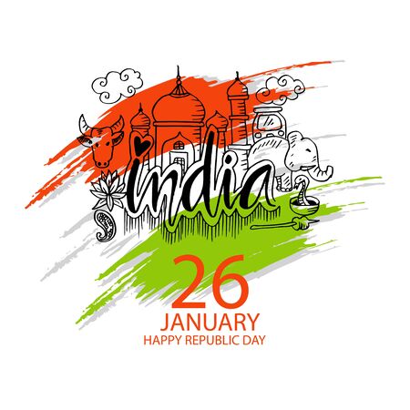 Republic Day of India banner. 26th of Januaryのイラスト素材