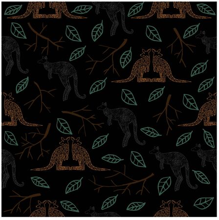 Kangaroo cartoon seamless pattern designのイラスト素材