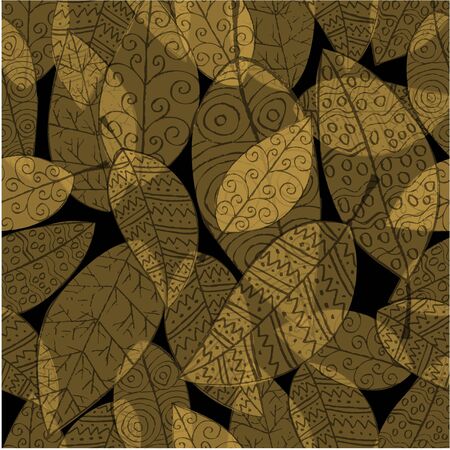 Autumn leaves seamless pattern background.のイラスト素材