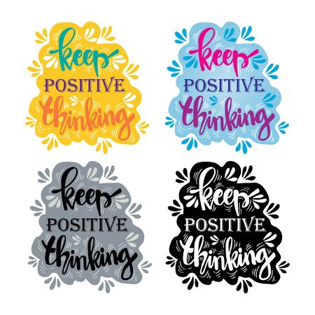 Hand lettering inscription Keep Positive Thinkingのイラスト素材