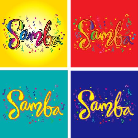 Samba hand lettering calligraphy. Poster design.のイラスト素材