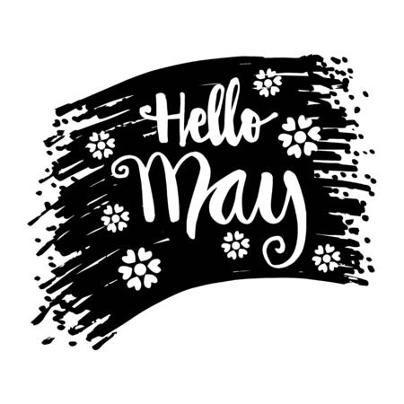 Hello May. Hand drawn design, calligraphy.のイラスト素材