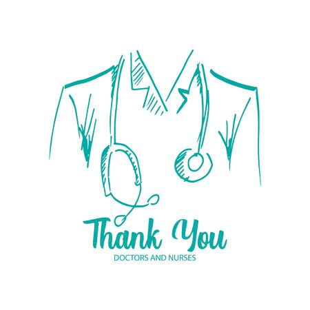 Thank you doctors and nurses poster conceptのイラスト素材
