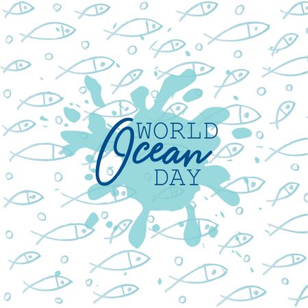 World ocean day poster concept.のイラスト素材