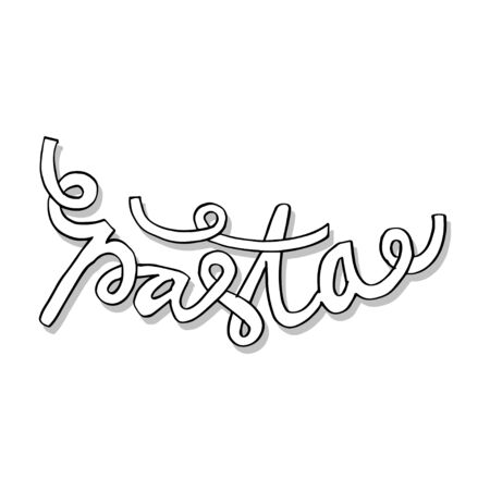 Word Pasta hand lettering on white background.のイラスト素材