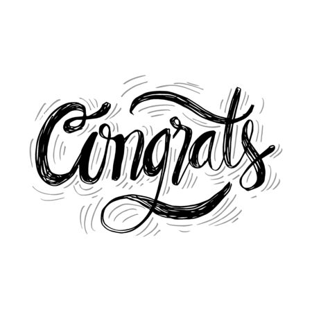 Congrats calligraphy lettering text card with. Modern brush calligraphy.のイラスト素材