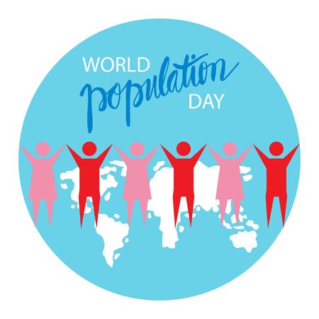 World population day poster concept. July 11.のイラスト素材