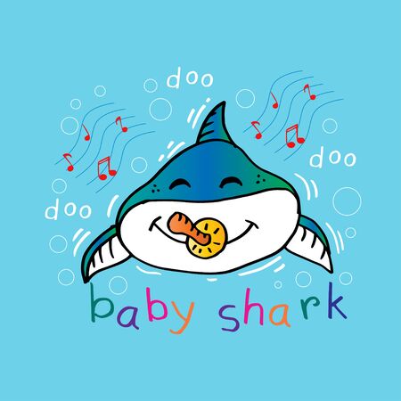 Baby shark lettering concept for T-Shirts, Hoodie, Tank, gifts. card,poster,banner.のイラスト素材