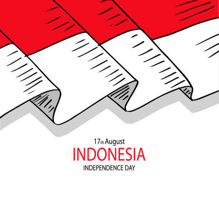 Independence day celebration of Indonesia. August 17.のイラスト素材