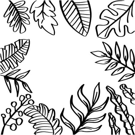 Decorative design leaf floral frameのイラスト素材