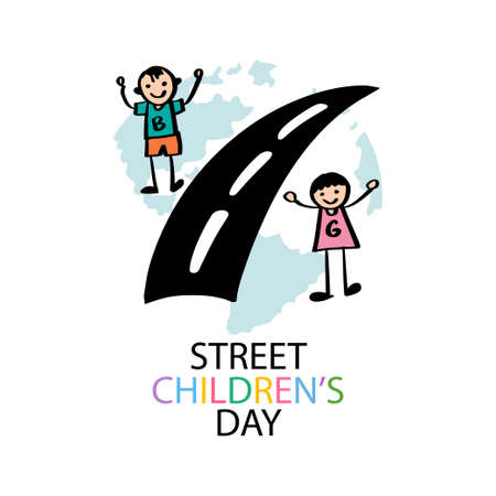 Street children`s day vector background.のイラスト素材