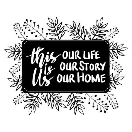 This is us. Our life, home, story. Family Album. Hand Lettering. Motivational quote.のイラスト素材