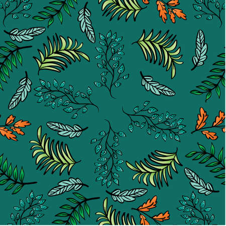 Seamless pattern leaf vector backgroundのイラスト素材