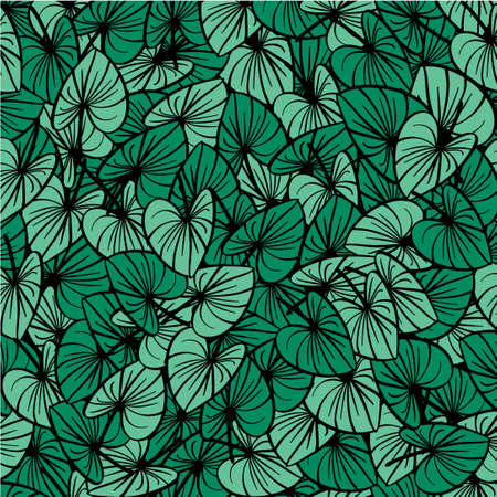 Heart shape leaf seamless pattern backgroundのイラスト素材
