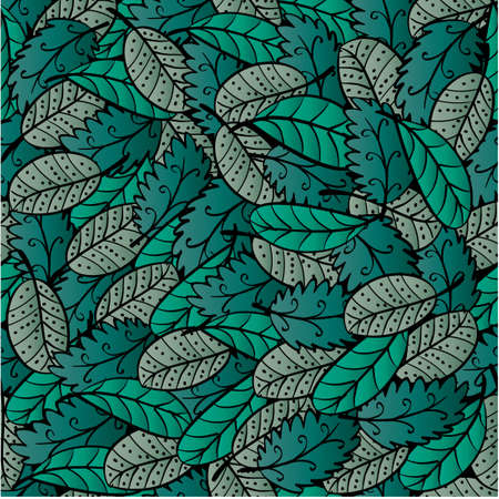 Leaves seamless pattern. Hand drawing leaf texture.のイラスト素材