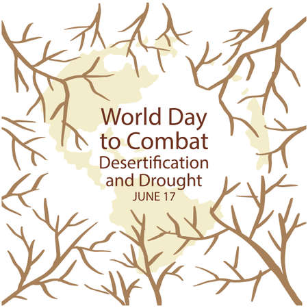 World Day to Combat Desertification and Drought. Poster concept.のイラスト素材