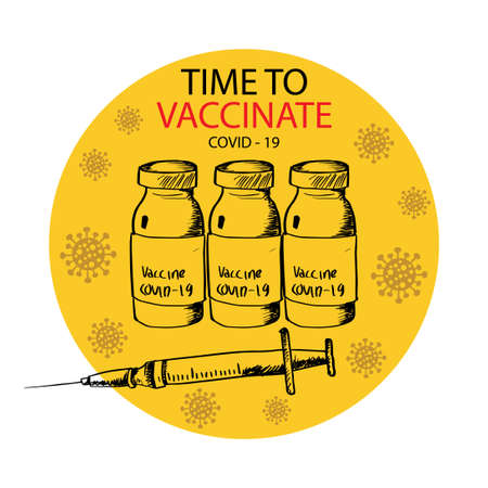 Time to vaccinate. Syringe with a needleのイラスト素材
