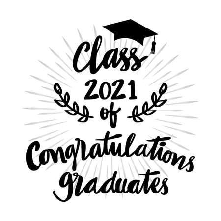 Congratulations Class of 2021 with Capのイラスト素材