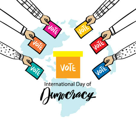 Poster For International Day Of Democracy September 15.のイラスト素材