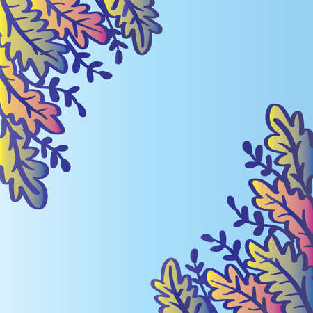 Frame with tropical leaves. Hand drawing illustration.