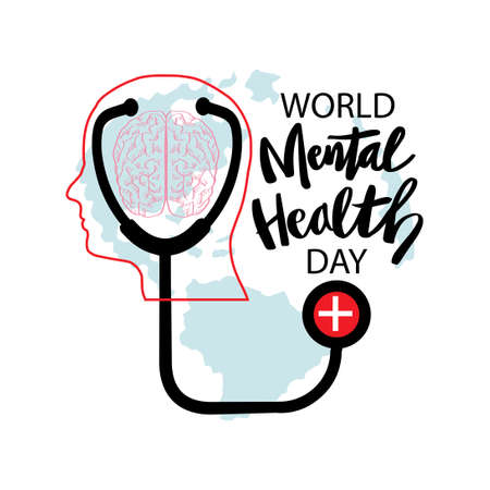 World mental health day poster concept. October 10.のイラスト素材