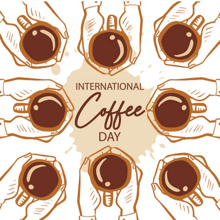 International coffee day. October 01. Poster concept.のイラスト素材