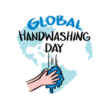 Global handwashing day poster concept design. October 15.のイラスト素材