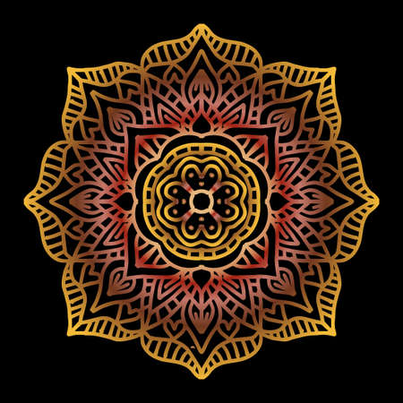 Hand draw of mandala with Flower ornament pattern. Vintage decorative elements.のイラスト素材