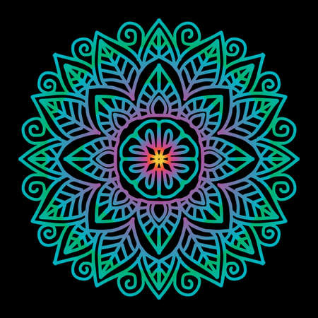 Hand draw of mandala with floral ornament pattern.のイラスト素材