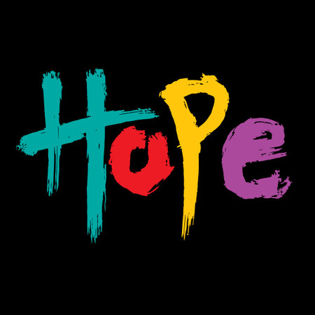 Hope hand lettering. Vector illustration with handwritten phrase.のイラスト素材