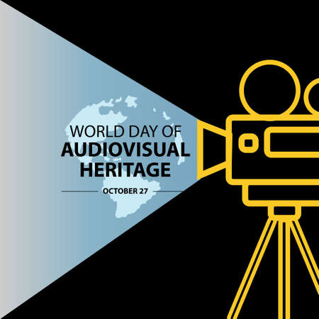 World Day for Audiovisual Heritage. Poster concept. October 27のイラスト素材