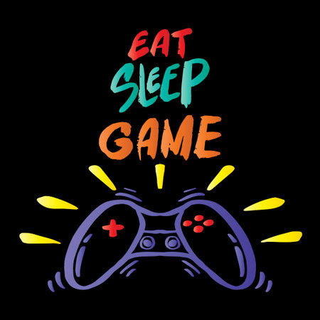 Eat sleep game, hand lettering. Slogan for shirt design.のイラスト素材