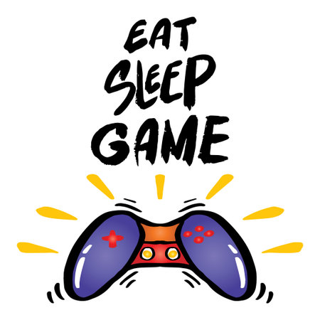 Eat sleep game, hand lettering. Slogan for shirt design.のイラスト素材