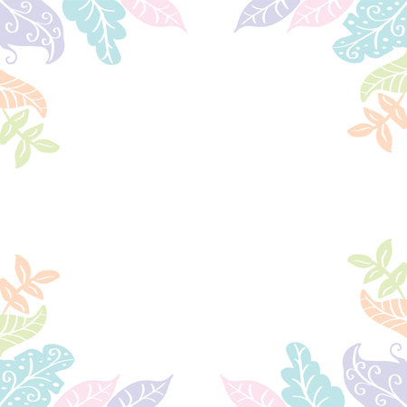 Elegant floral frame with gradient leaves.  Vector illustrationのイラスト素材