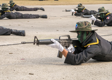 Seal team in Military Parade of Royal Thai Navyのeditorial素材