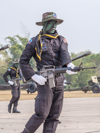 Seal team in Military Parade of Royal Thai Navyのeditorial素材