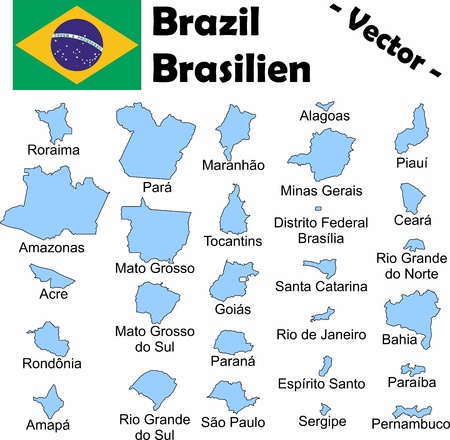 The administrative divisions of Brazil with namesのイラスト素材