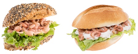 Buns with Shrimps Isolated on white backgroundの写真素材