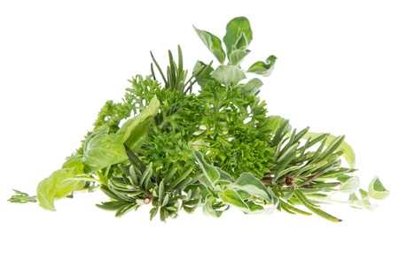 Heap of fresh Herbs isolated on white background Heap of fresh Herbs isolated on white background