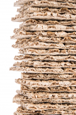 Crispbread isolated on white backgroundの写真素材