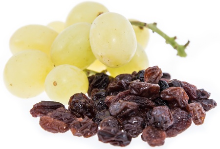 Heap of Raisins isolated on white backgroundの写真素材