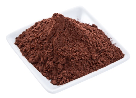 Heap of cocoa isolated on white backgroundの写真素材