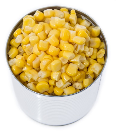 Isolated Canned Corn on white backgroundの写真素材